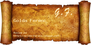 Golda Ferenc névjegykártya